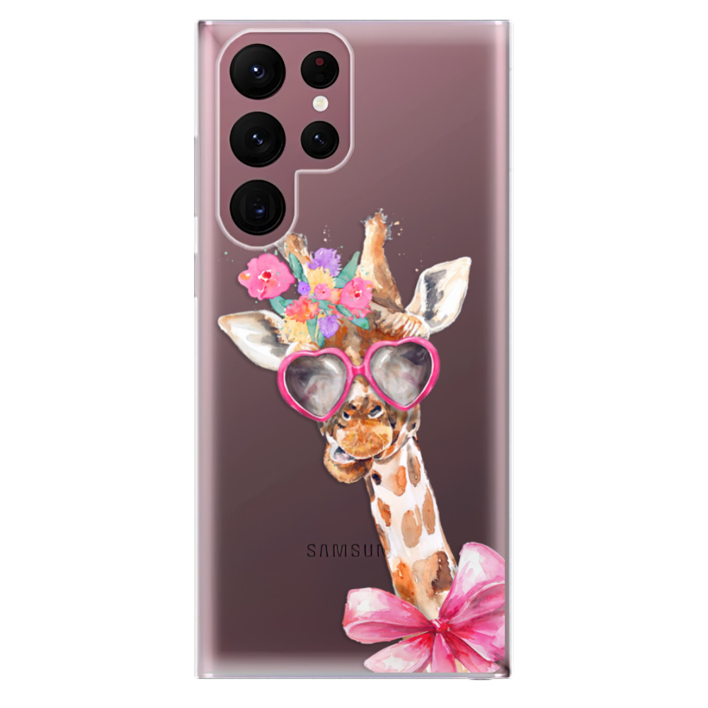 Odolné silikónové puzdro iSaprio - Lady Giraffe - Samsung Galaxy S22 Ultra 5G