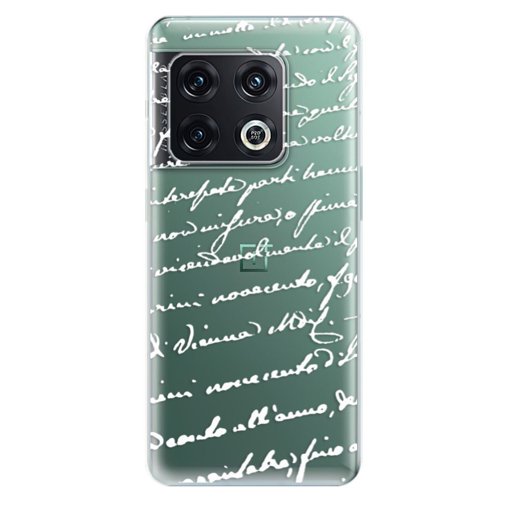 Odolné silikónové puzdro iSaprio - Handwriting 01 - white - OnePlus 10 Pro