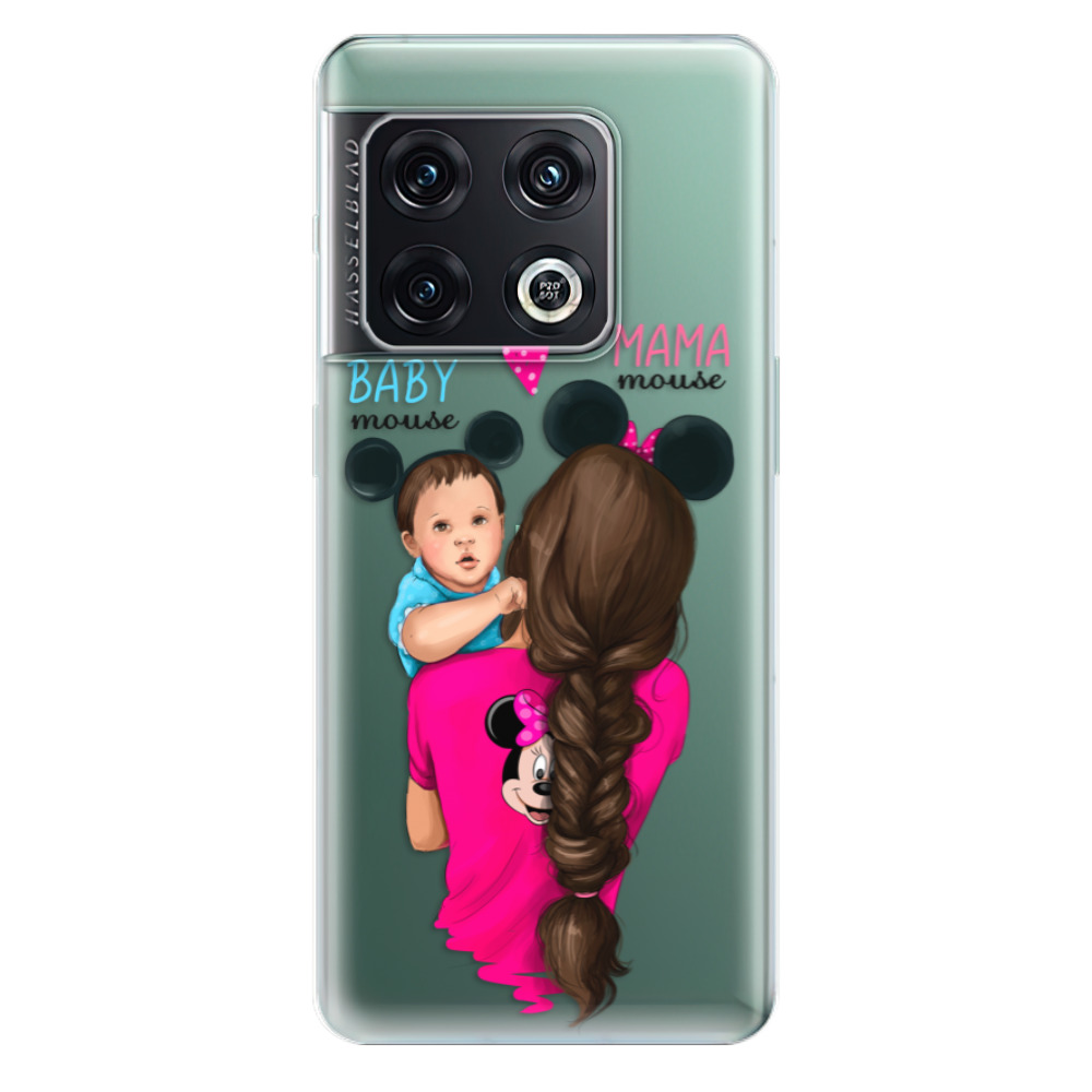 Odolné silikónové puzdro iSaprio - Mama Mouse Brunette and Boy - OnePlus 10 Pro