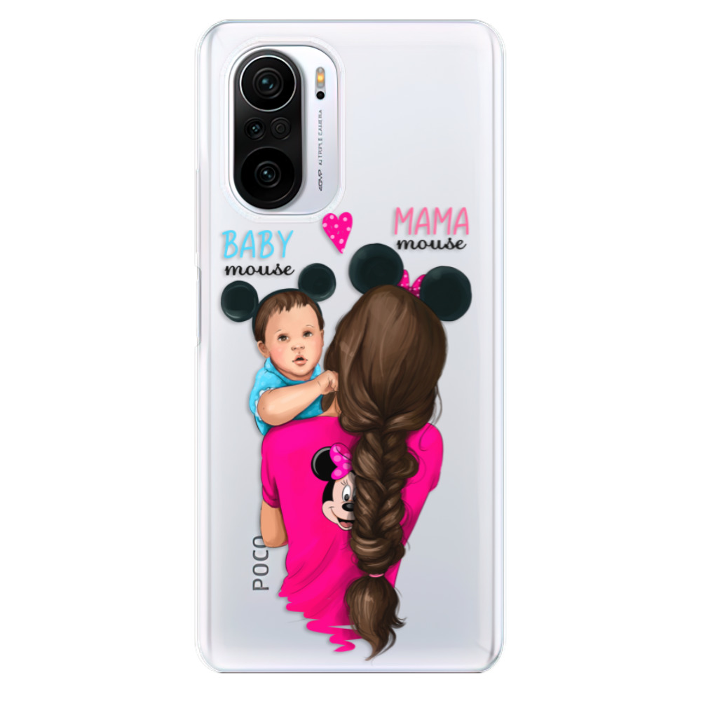 Odolné silikónové puzdro iSaprio - Mama Mouse Brunette and Boy - Xiaomi Poco F3