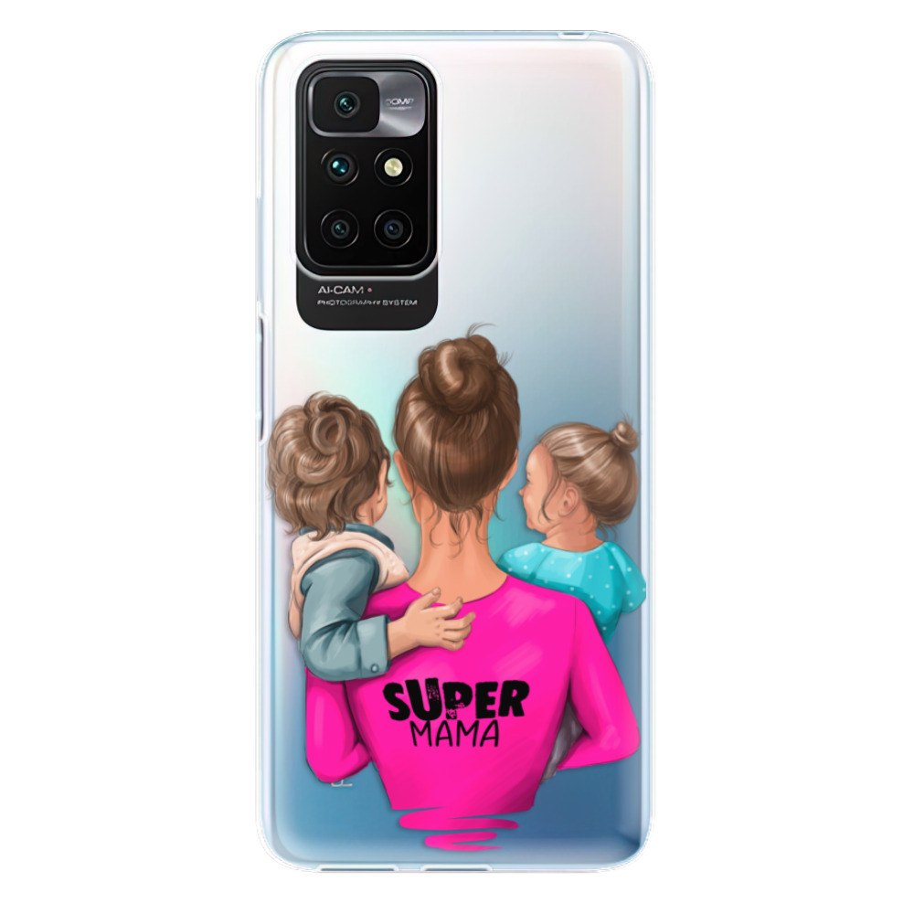 Odolné silikónové puzdro iSaprio - Super Mama - Boy and Girl - Xiaomi Redmi 10