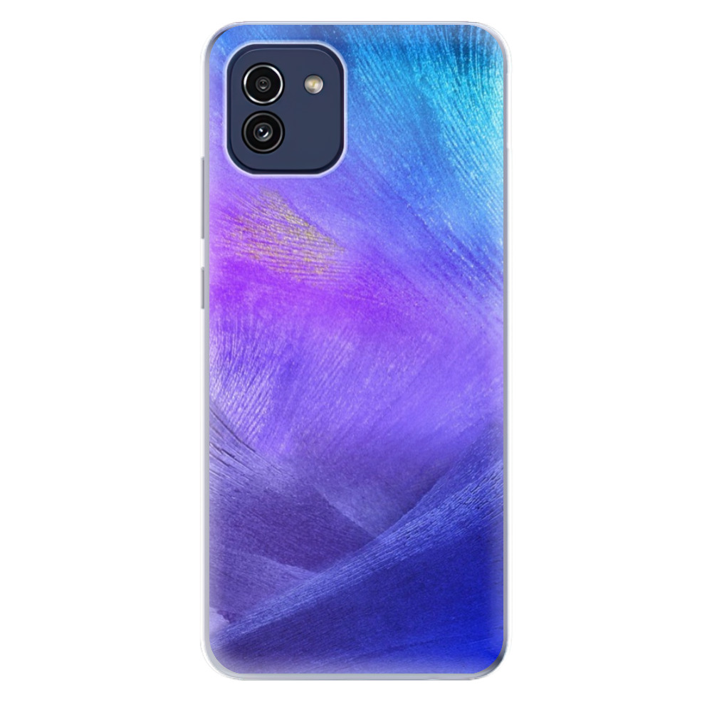 Odolné silikónové puzdro iSaprio - Purple Feathers - Samsung Galaxy A03