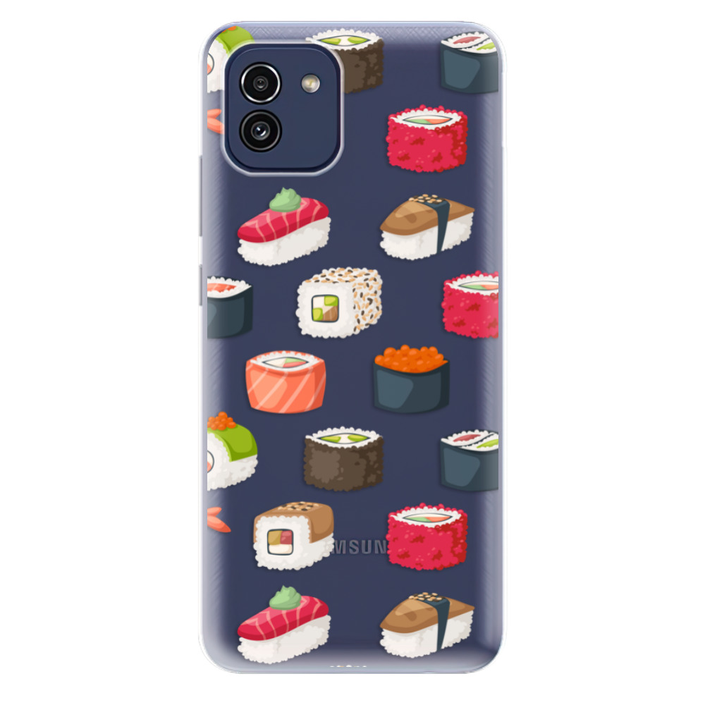Odolné silikónové puzdro iSaprio - Sushi Pattern - Samsung Galaxy A03