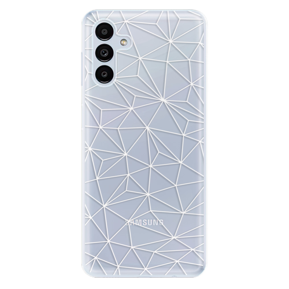 Odolné silikónové puzdro iSaprio - Abstract Triangles 03 - white - Samsung Galaxy A13 5G