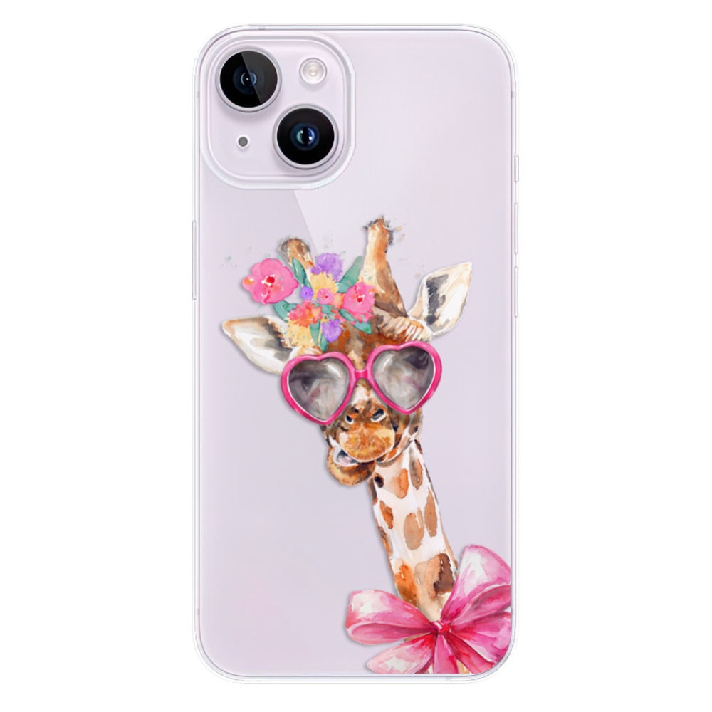 Odolné silikónové puzdro iSaprio - Lady Giraffe - iPhone 14