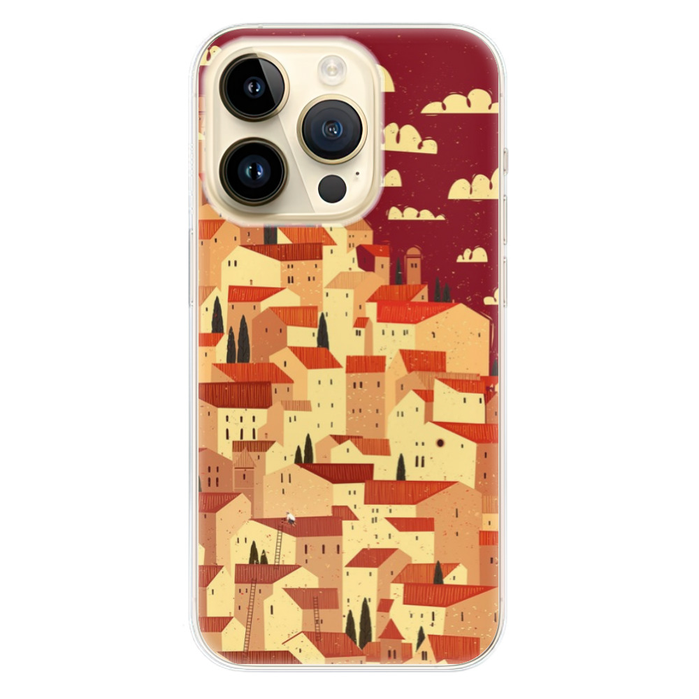 Odolné silikónové puzdro iSaprio - Mountain City - iPhone 14 Pro