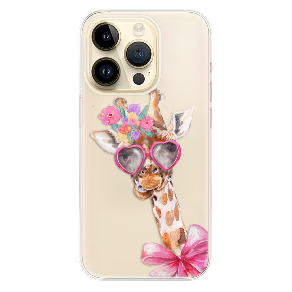 Odolné silikónové puzdro iSaprio - Lady Giraffe - iPhone 14 Pro