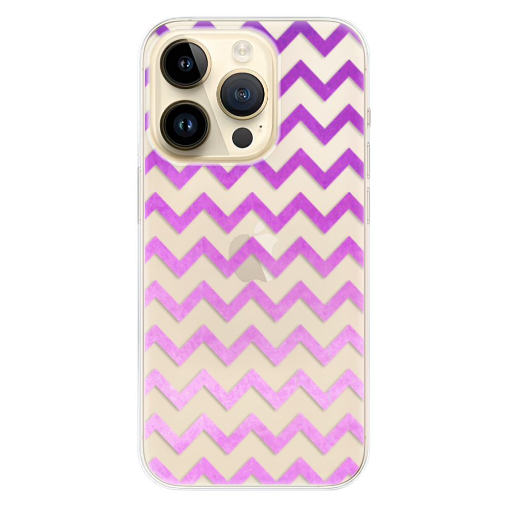 Odolné silikónové puzdro iSaprio - Zigzag - purple - iPhone 14 Pro