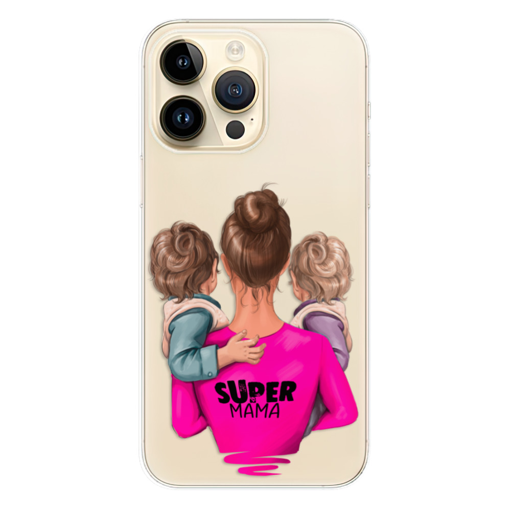 Odolné silikónové puzdro iSaprio - Super Mama - Two Boys - iPhone 14 Pro Max
