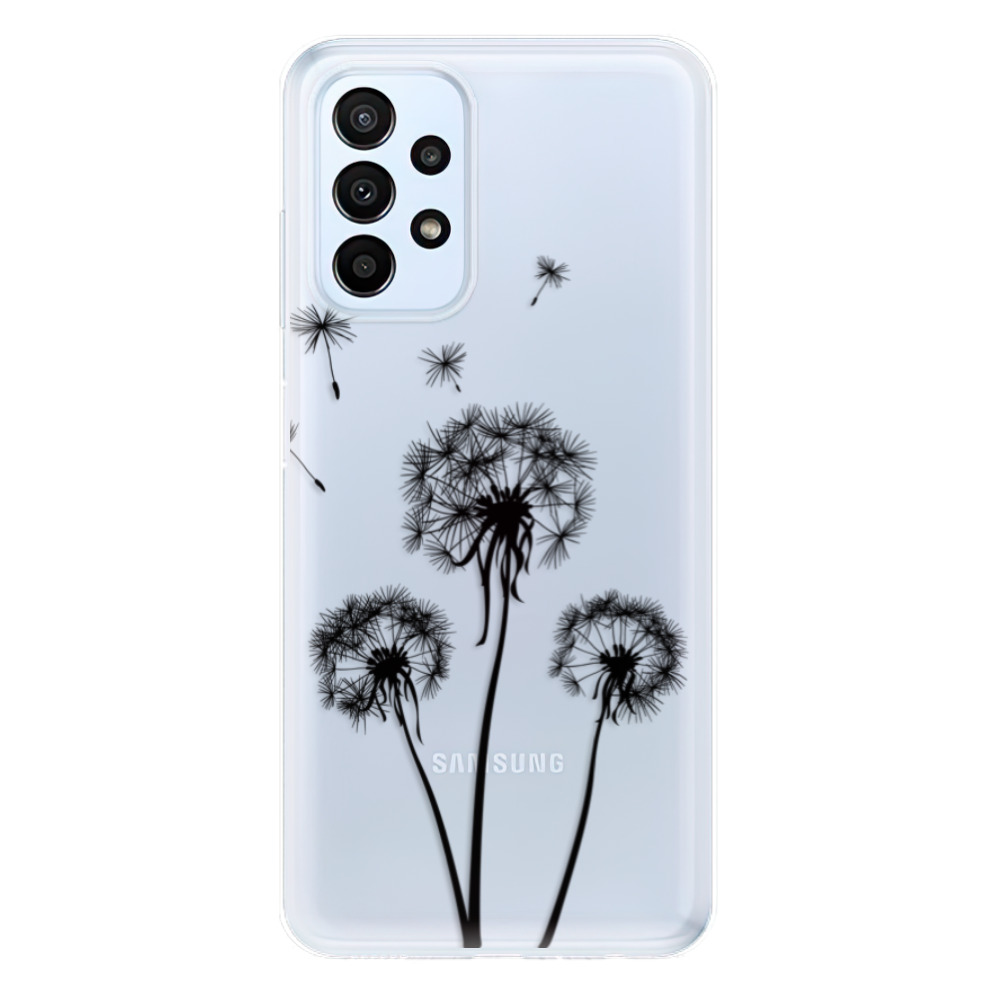 Odolné silikónové puzdro iSaprio - Three Dandelions - black - Samsung Galaxy A23 / A23 5G
