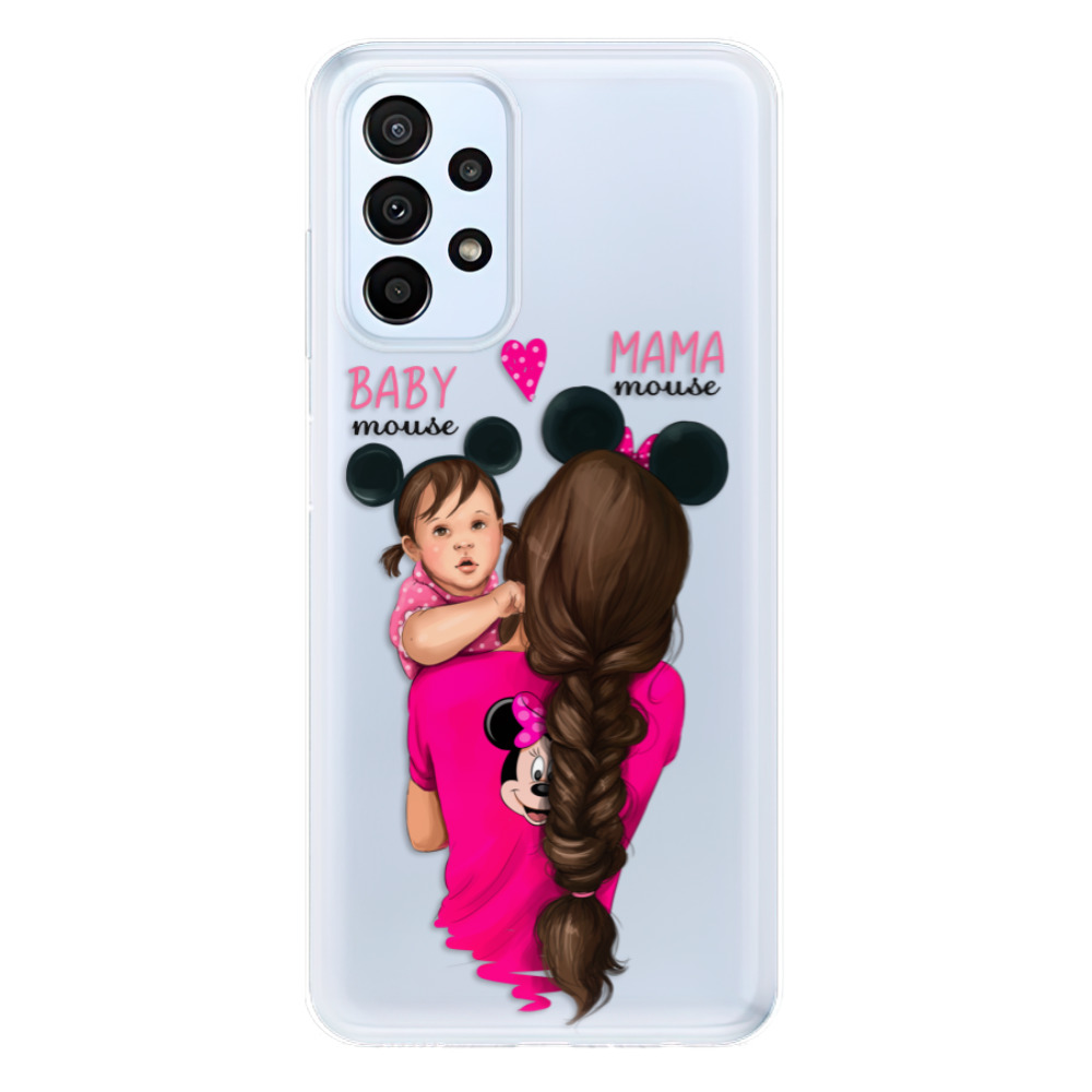 Odolné silikónové puzdro iSaprio - Mama Mouse Brunette and Girl - Samsung Galaxy A23 / A23 5G