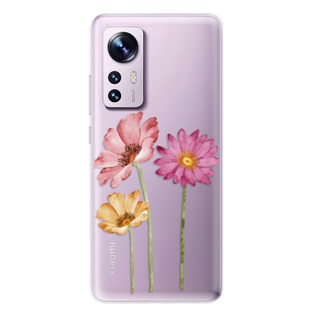 Odolné silikónové puzdro iSaprio - Three Flowers - Xiaomi 12 / 12X