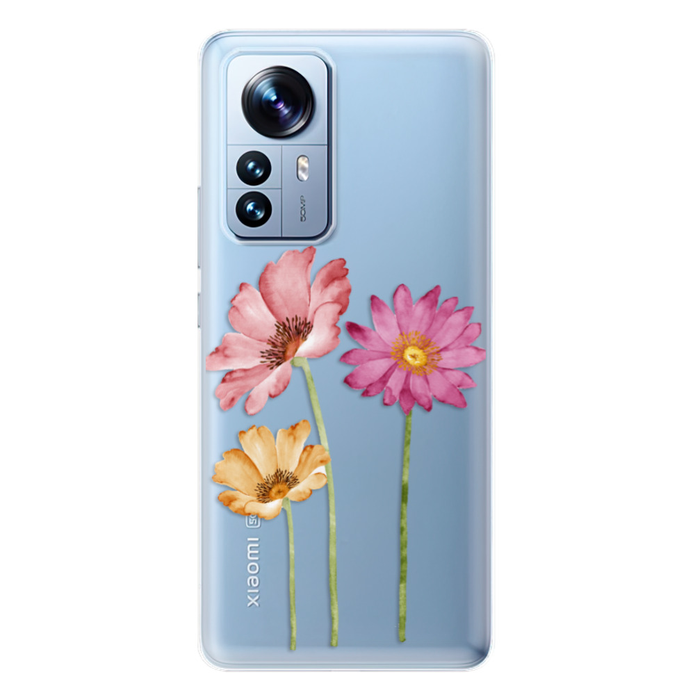Odolné silikónové puzdro iSaprio - Three Flowers - Xiaomi 12 Pro