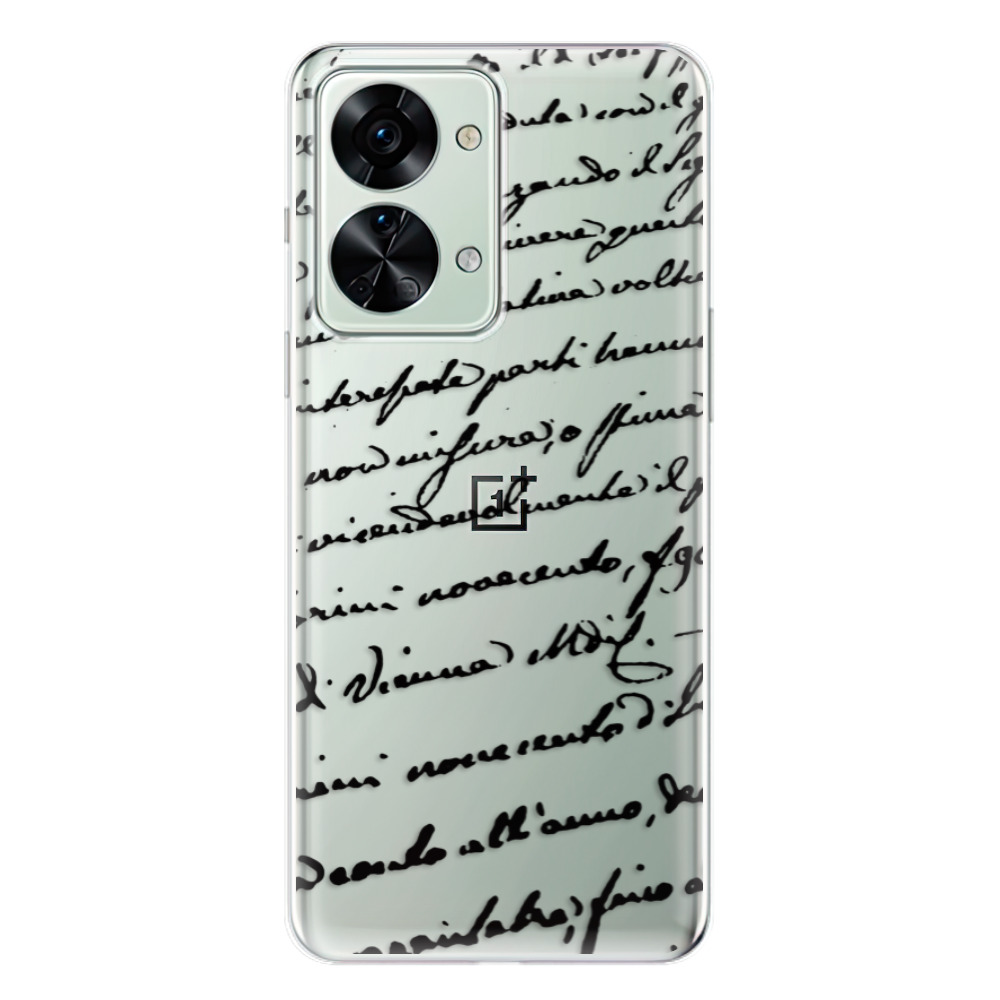 Odolné silikónové puzdro iSaprio - Handwriting 01 - black - OnePlus Nord 2T 5G