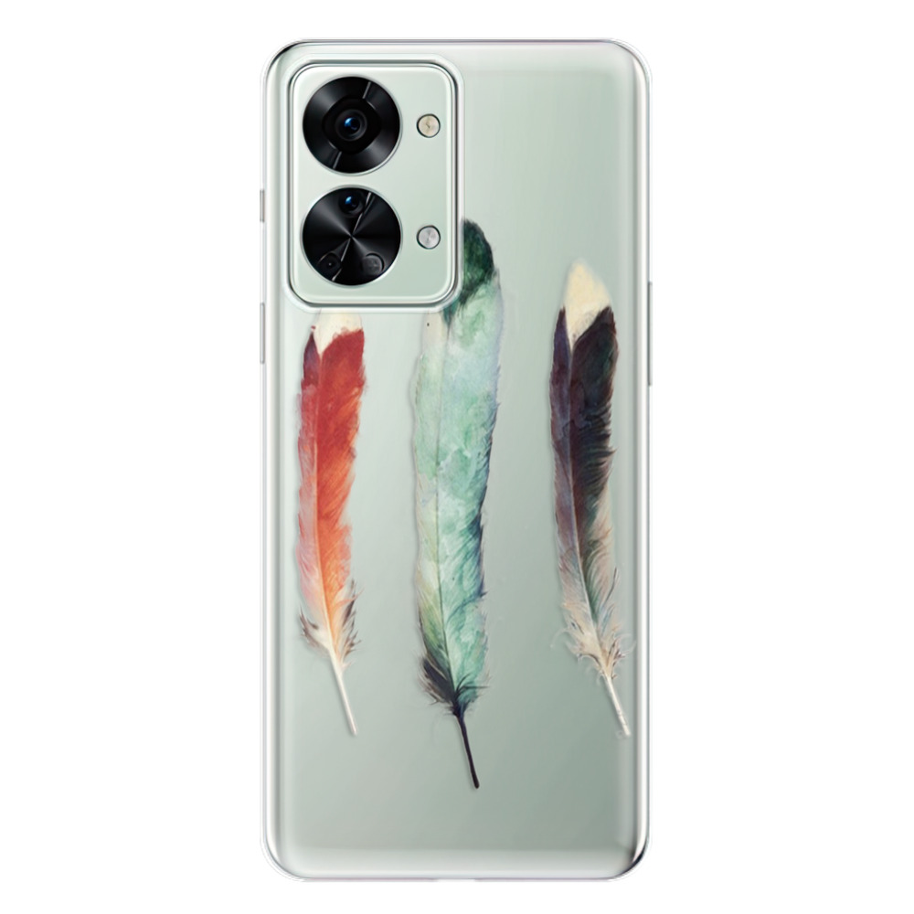 Odolné silikónové puzdro iSaprio - Three Feathers - OnePlus Nord 2T 5G