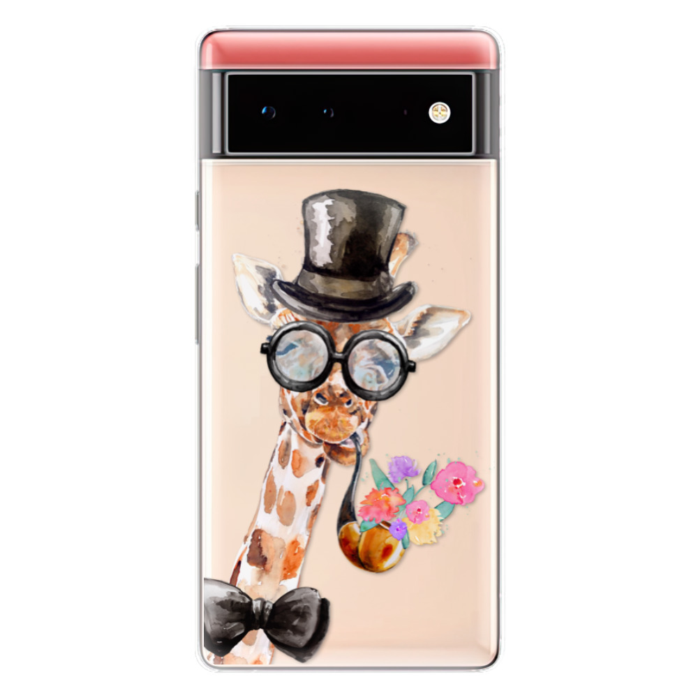 Odolné silikónové puzdro iSaprio - Sir Giraffe - Google Pixel 6 5G