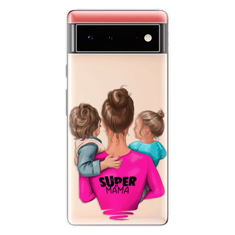 Odolné silikónové puzdro iSaprio - Super Mama - Boy and Girl - Google Pixel 6 5G