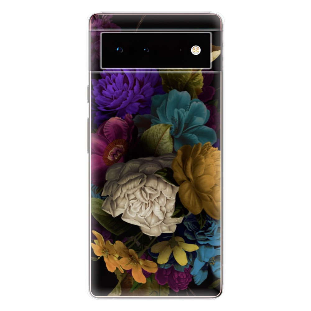 Odolné silikónové puzdro iSaprio - Dark Flowers - Google Pixel 6 5G