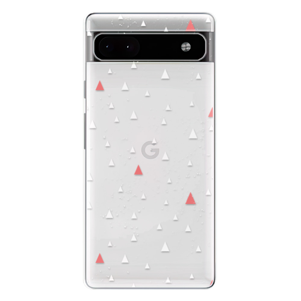 Odolné silikónové puzdro iSaprio - Abstract Triangles 02 - white - Google Pixel 6a 5G
