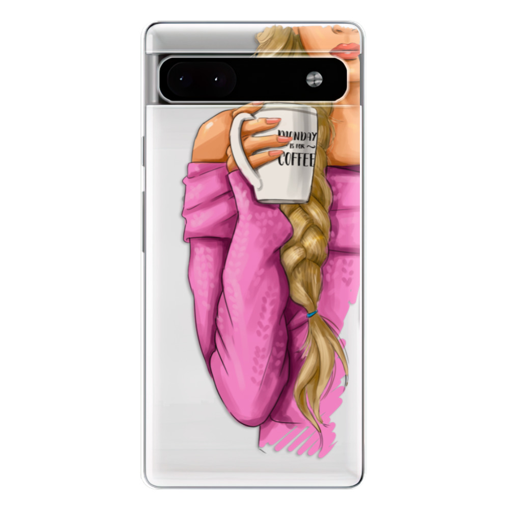 Odolné silikónové puzdro iSaprio - My Coffe and Blond Girl - Google Pixel 6a 5G
