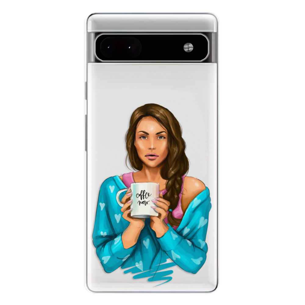 Odolné silikónové puzdro iSaprio - Coffe Now - Brunette - Google Pixel 6a 5G