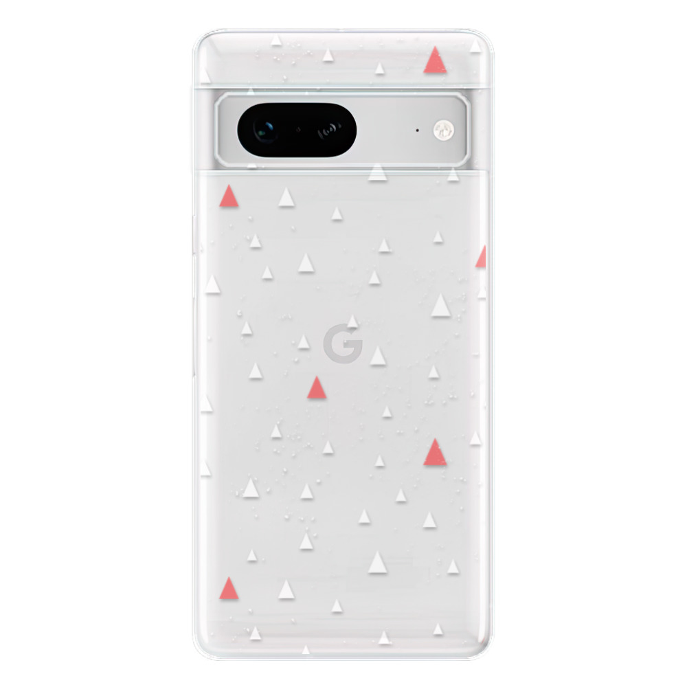 Odolné silikónové puzdro iSaprio - Abstract Triangles 02 - white - Google Pixel 7 5G