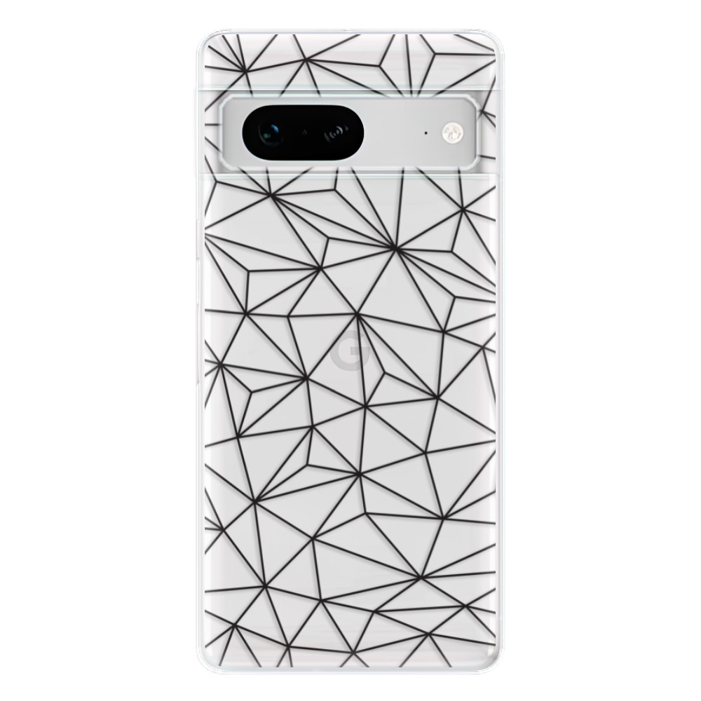 Odolné silikónové puzdro iSaprio - Abstract Triangles 03 - black - Google Pixel 7 5G