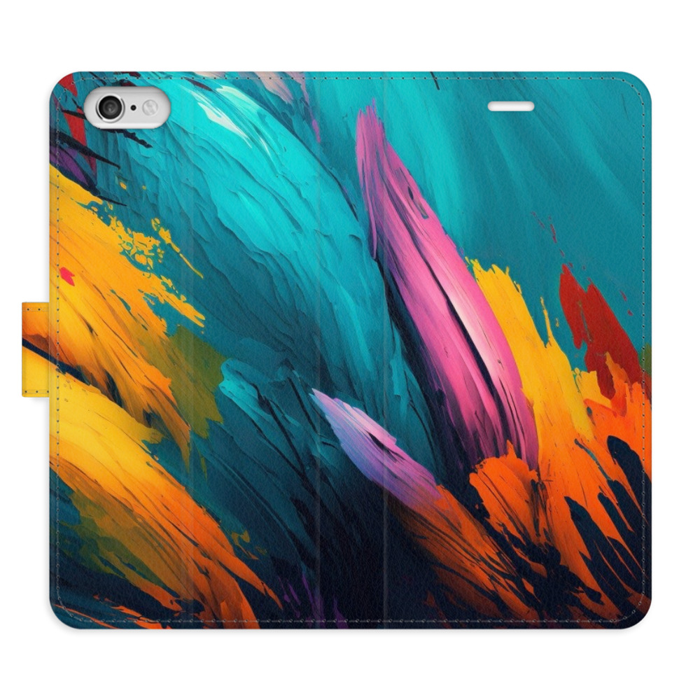 Flipové puzdro iSaprio - Orange Paint 02 - iPhone 6/6S