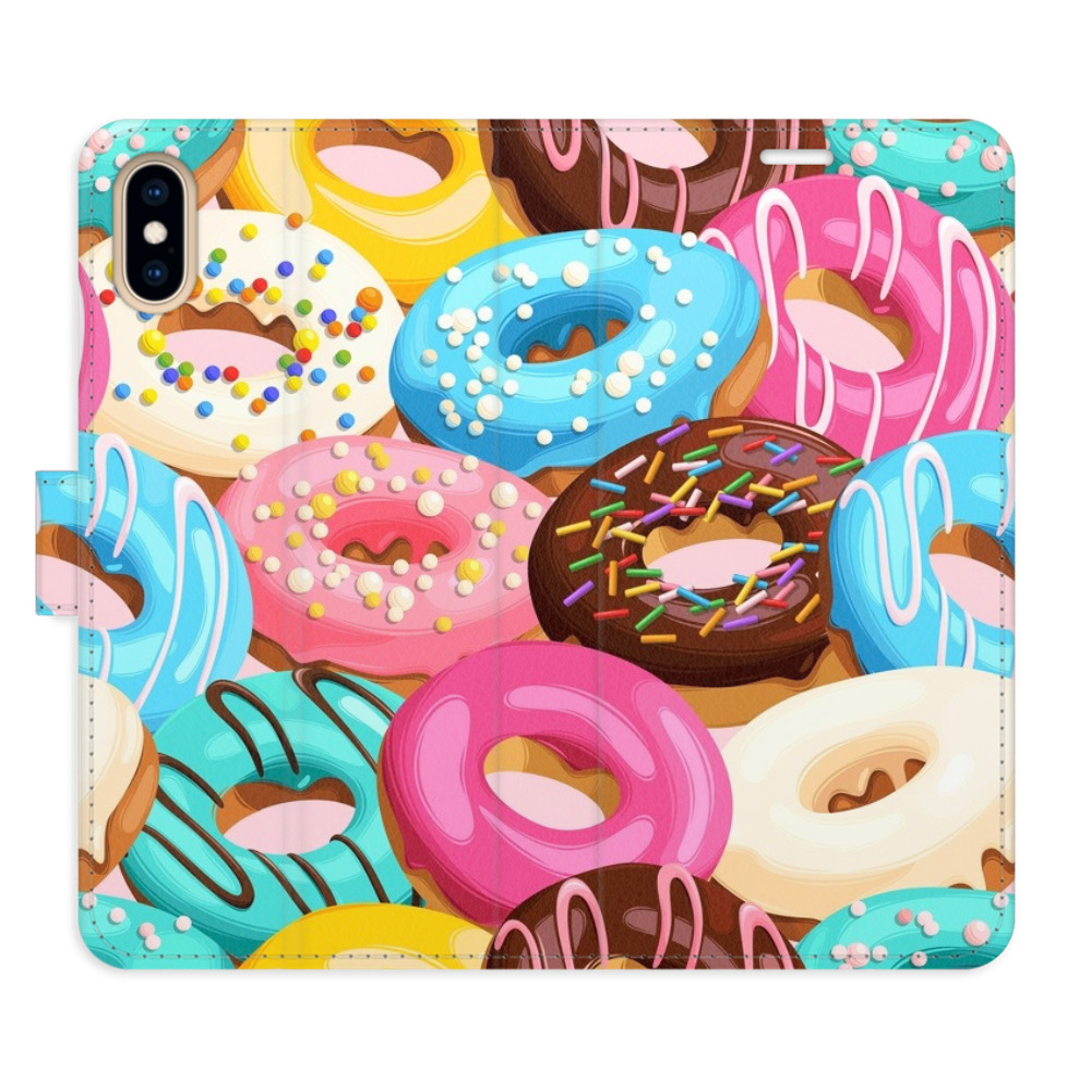 Flipové puzdro iSaprio - Donuts Pattern 02 - iPhone X/XS