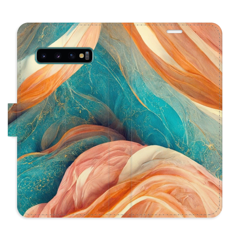 Flipové puzdro iSaprio - Blue and Orange - Samsung Galaxy S10