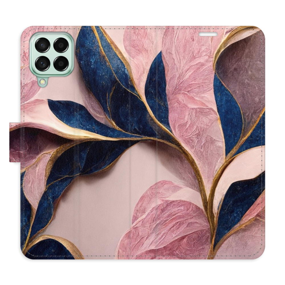Flipové puzdro iSaprio - Pink Leaves - Samsung Galaxy M53 5G