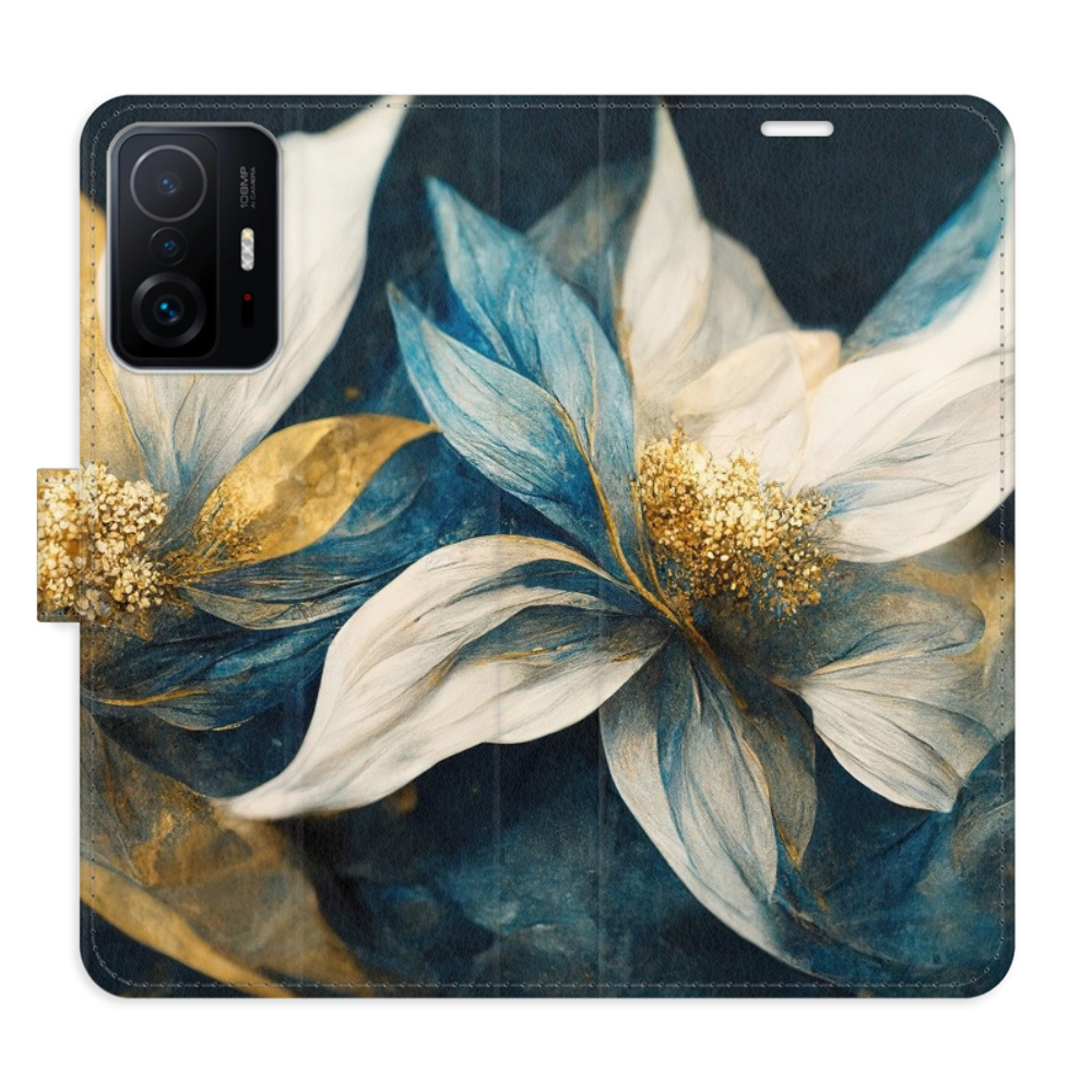 Flipové puzdro iSaprio - Gold Flowers - Xiaomi 11T / 11T Pro