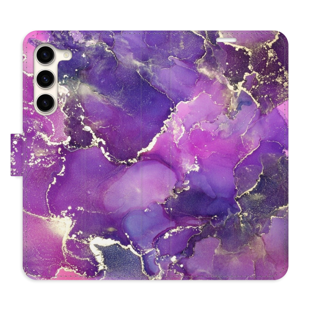 Flipové puzdro iSaprio - Purple Marble - Samsung Galaxy S23+ 5G