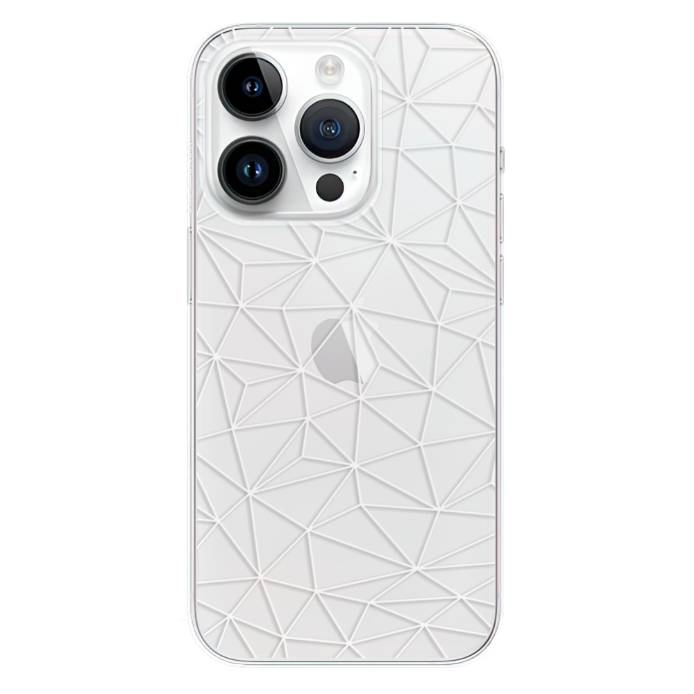 Odolné silikónové puzdro iSaprio - Abstract Triangles 03 - white - iPhone 15 Pro