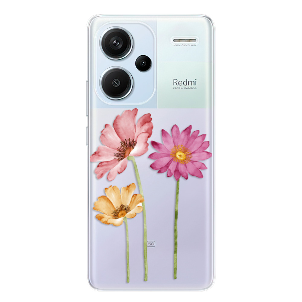 Odolné silikónové puzdro iSaprio - Three Flowers - Xiaomi Redmi Note 13 Pro+ 5G