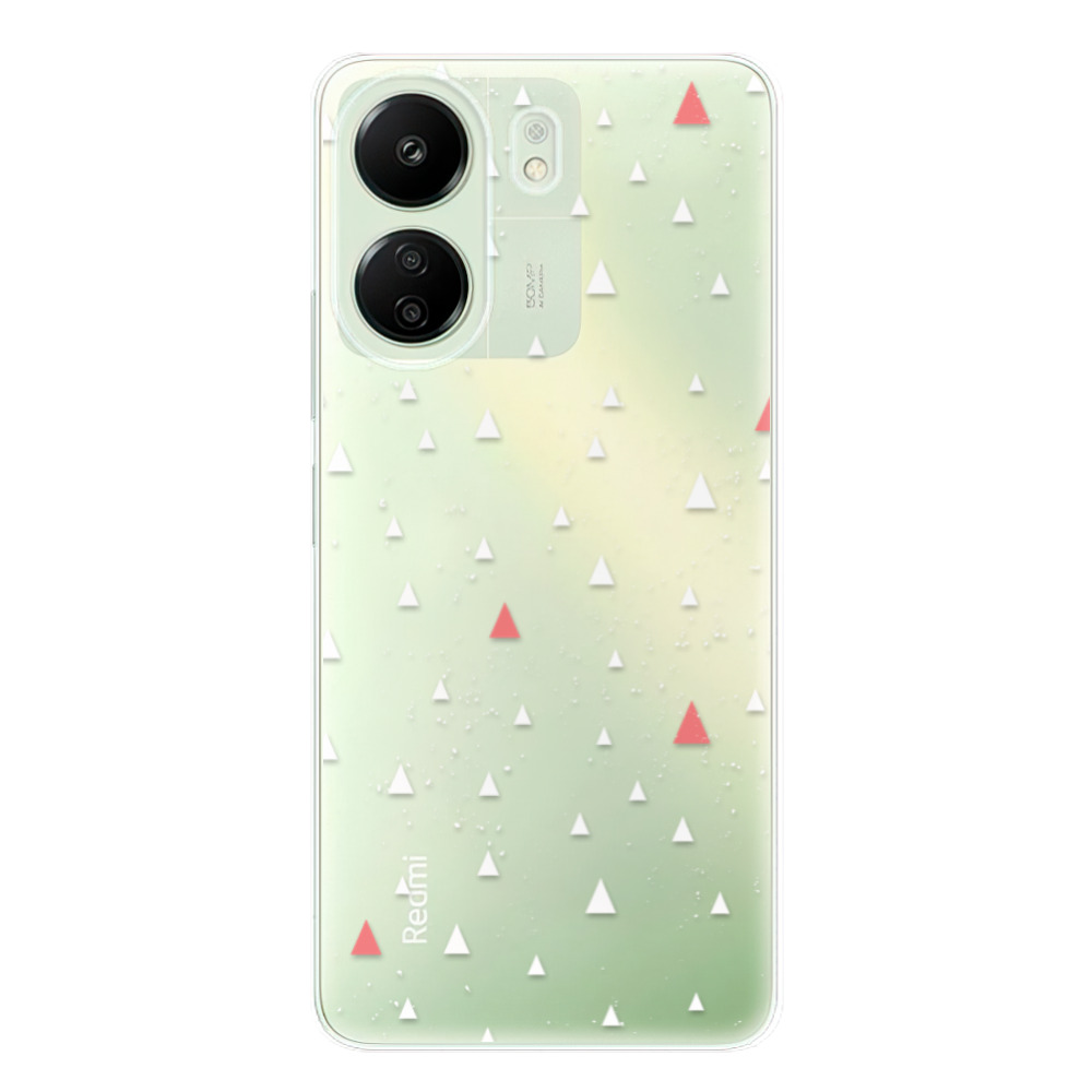 Odolné silikónové puzdro iSaprio - Abstract Triangles 02 - white - Xiaomi Redmi 13C