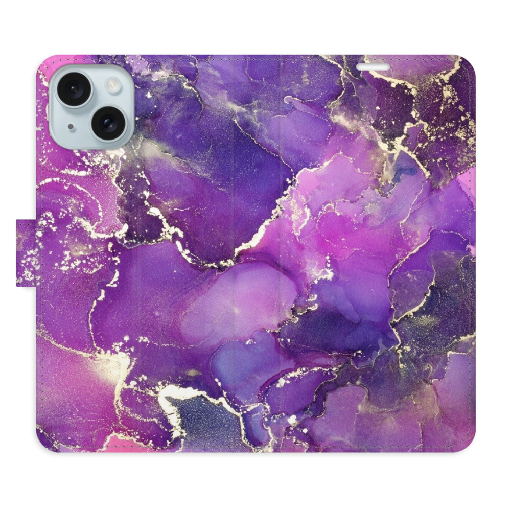 Flipové puzdro iSaprio - Purple Marble - iPhone 15