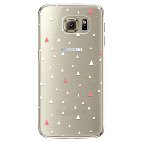 Plastové puzdro iSaprio - Abstract Triangles 02 - white - Samsung Galaxy S6