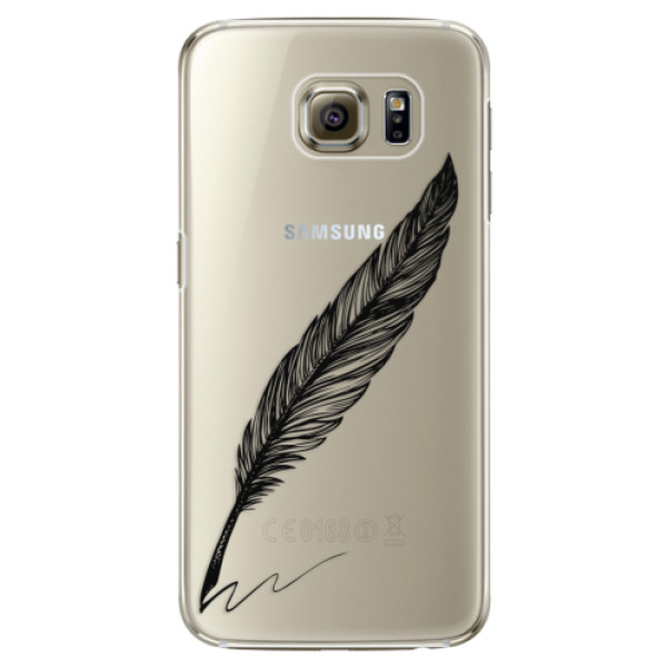 Plastové puzdro iSaprio - Writing By Feather - black - Samsung Galaxy S6