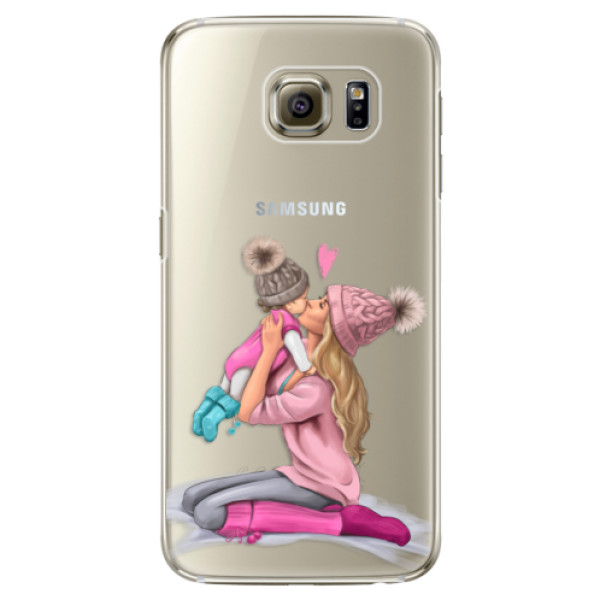 Plastové puzdro iSaprio - Kissing Mom - Blond and Girl - Samsung Galaxy S6