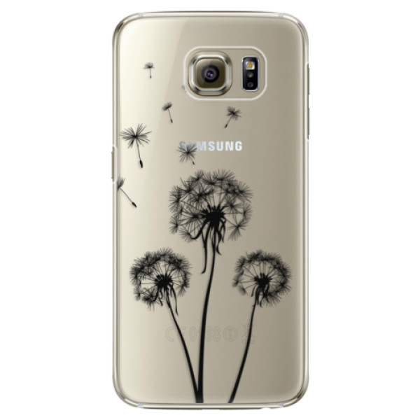 Plastové puzdro iSaprio - Three Dandelions - black - Samsung Galaxy S6 Edge
