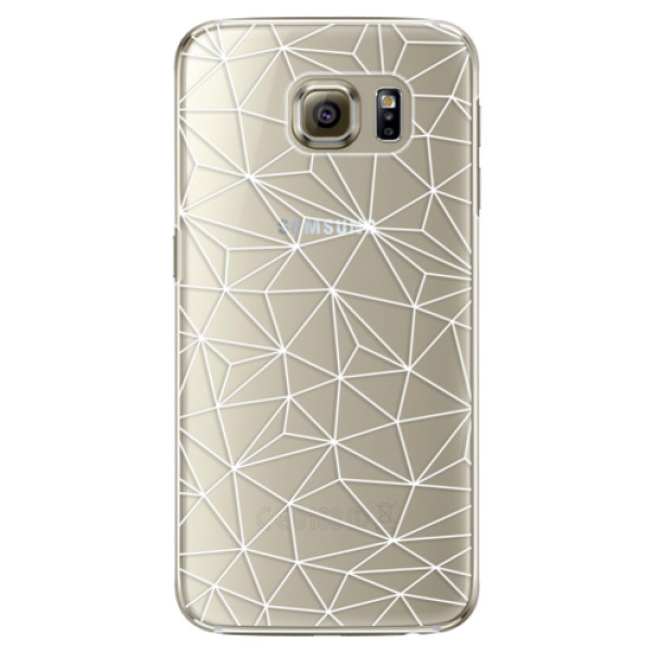 Plastové puzdro iSaprio - Abstract Triangles 03 - white - Samsung Galaxy S6 Edge Plus