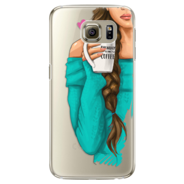 Plastové puzdro iSaprio - My Coffe and Brunette Girl - Samsung Galaxy S6 Edge Plus