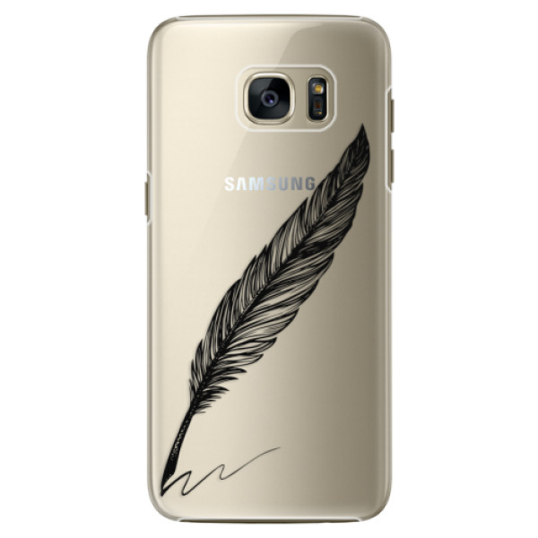 Plastové puzdro iSaprio - Writing By Feather - black - Samsung Galaxy S7