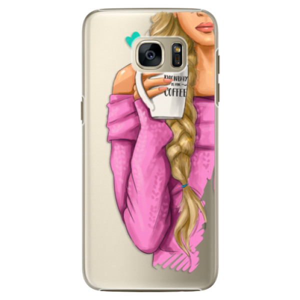 Plastové puzdro iSaprio - My Coffe and Blond Girl - Samsung Galaxy S7