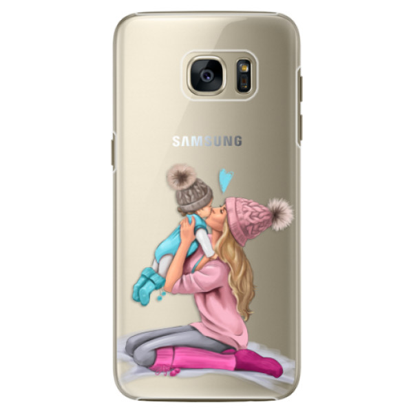 Plastové puzdro iSaprio - Kissing Mom - Blond and Boy - Samsung Galaxy S7