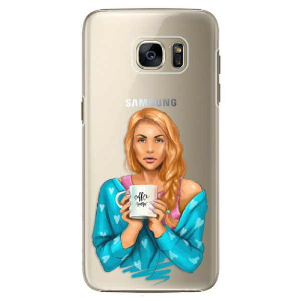 Plastové puzdro iSaprio - Coffe Now - Redhead - Samsung Galaxy S7