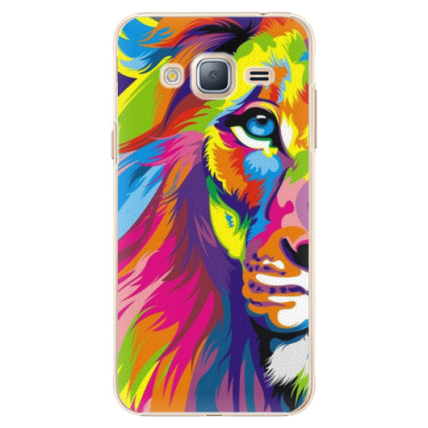 Plastové puzdro iSaprio - Rainbow Lion - Samsung Galaxy J3 2016