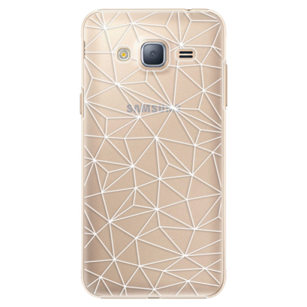 Plastové puzdro iSaprio - Abstract Triangles 03 - white - Samsung Galaxy J3 2016