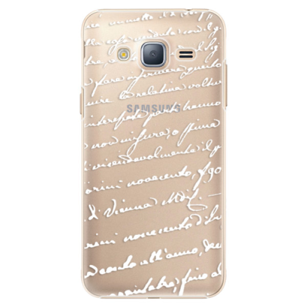 Plastové puzdro iSaprio - Handwriting 01 - white - Samsung Galaxy J3 2016